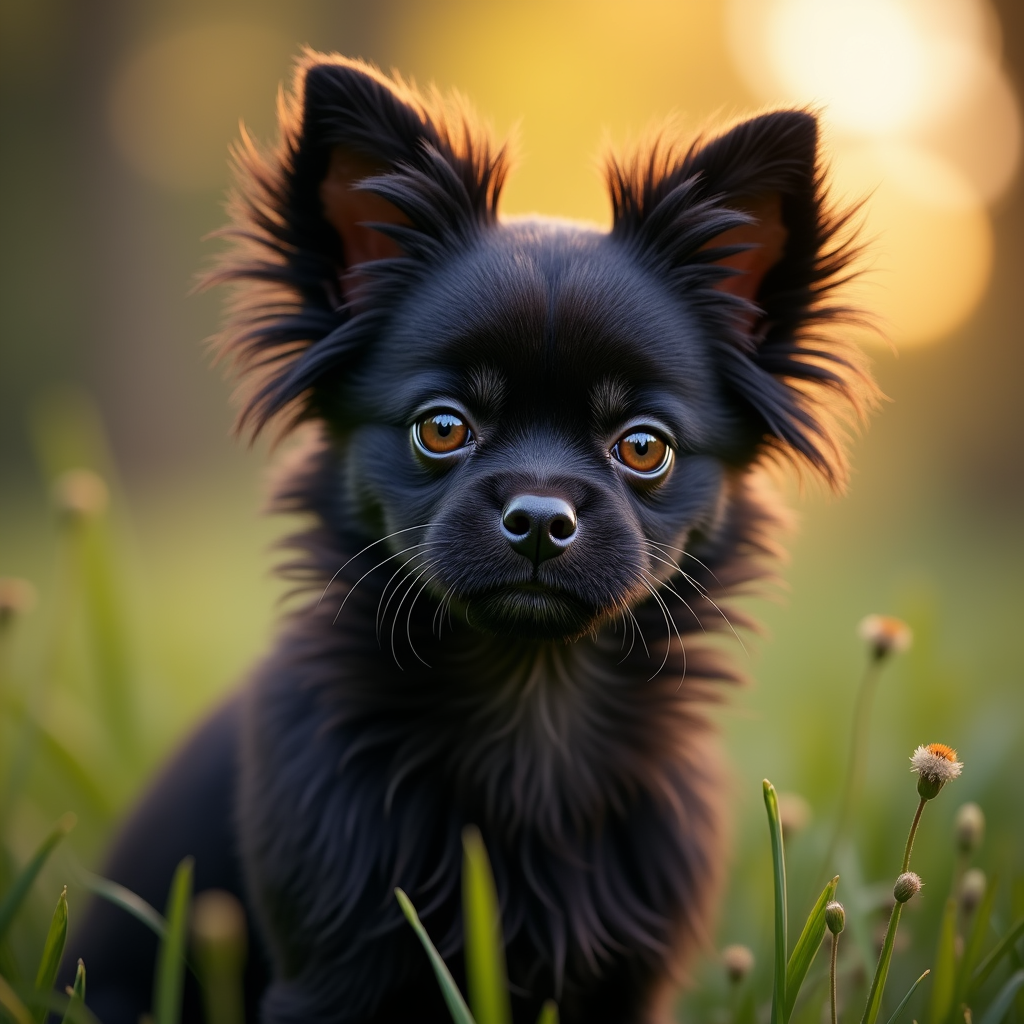 A photorealistic portrait of a Affenpinscher in its natural habitat
