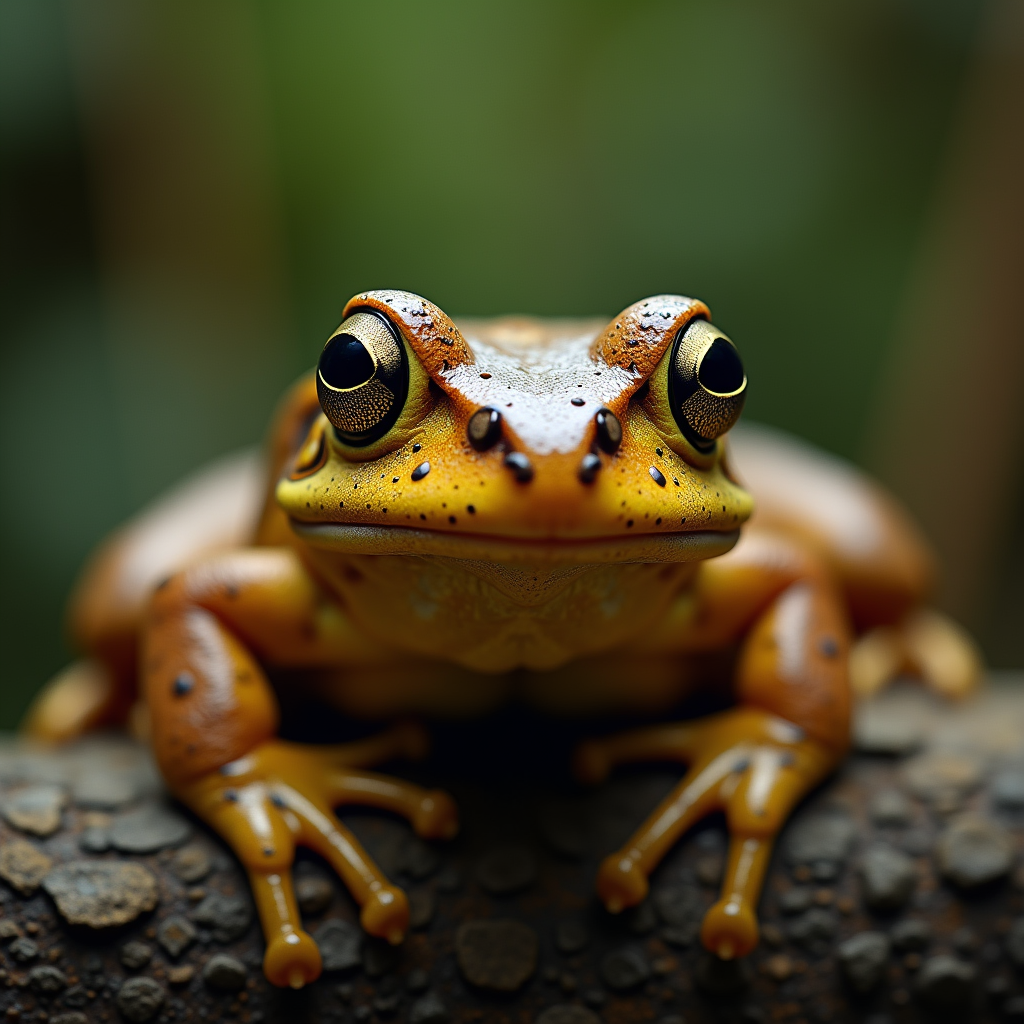 A photorealistic portrait of a African Clawed Frog in its natural habitat
