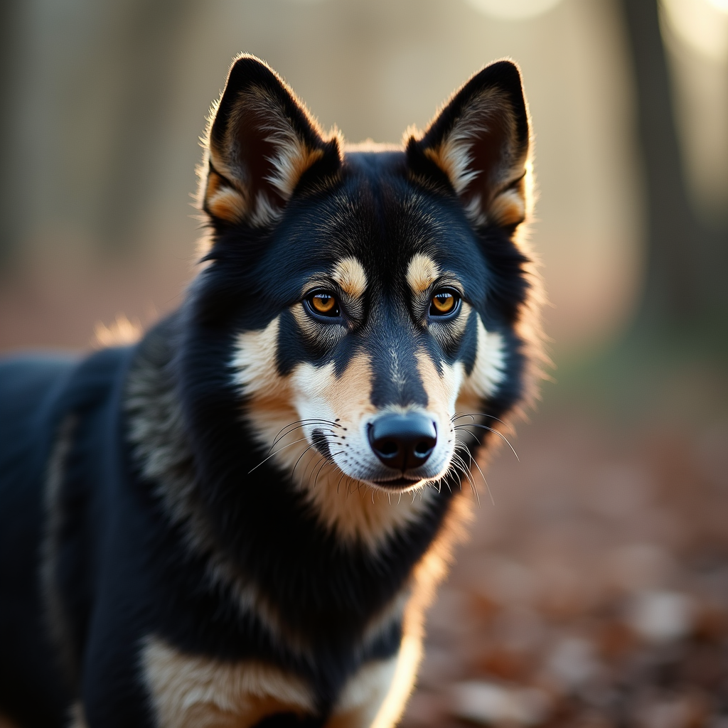 A photorealistic portrait of a Ainu Dog in its natural habitat