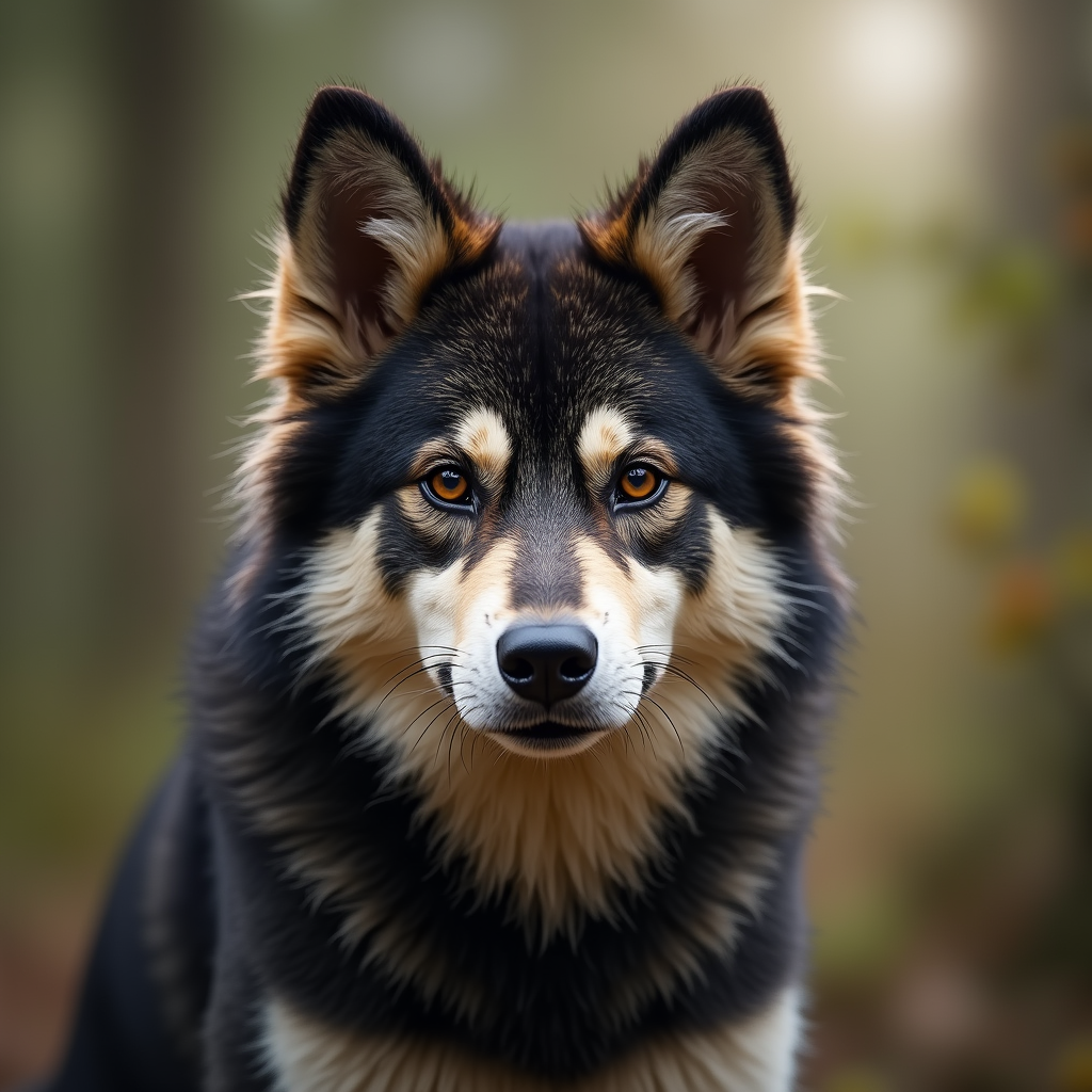 A photorealistic portrait of a Ainu Dog in its natural habitat