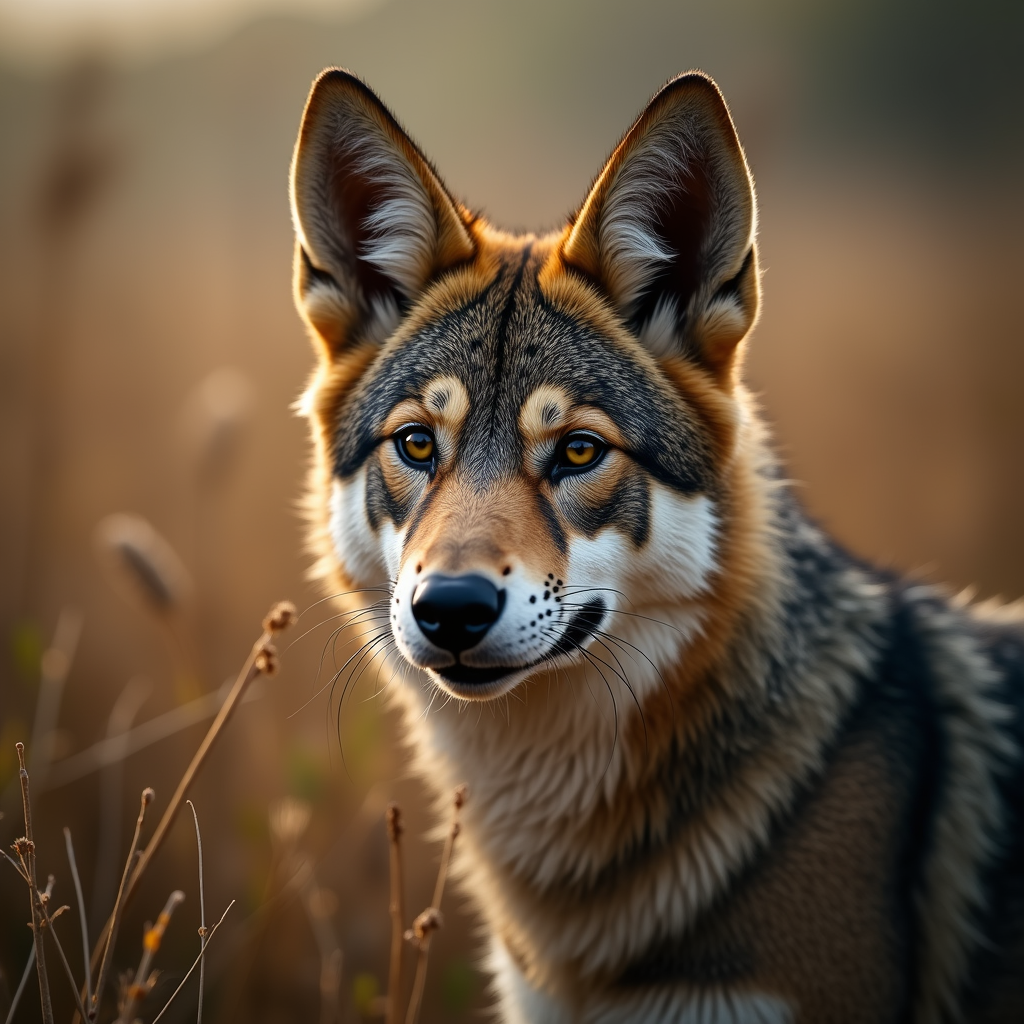 A photorealistic portrait of a Akbash in its natural habitat