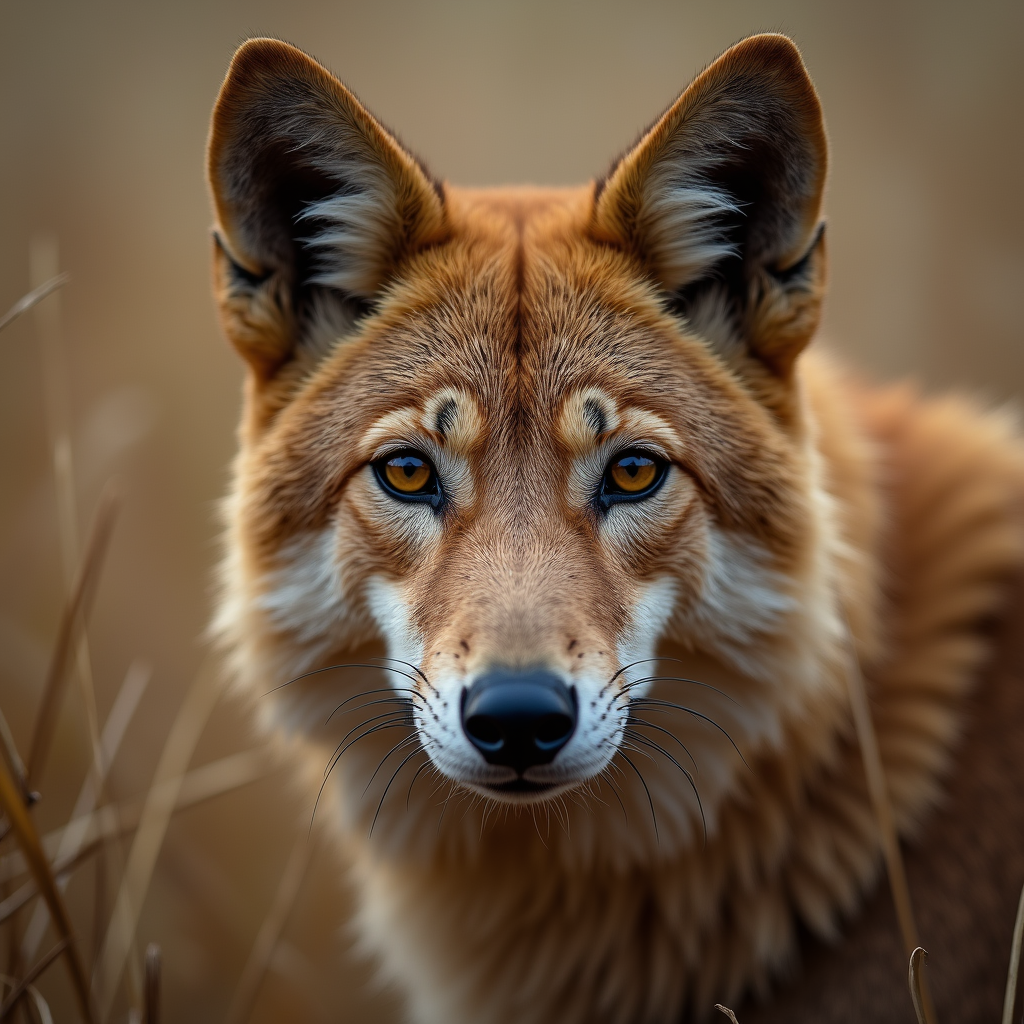 A photorealistic portrait of a Akbash in its natural habitat