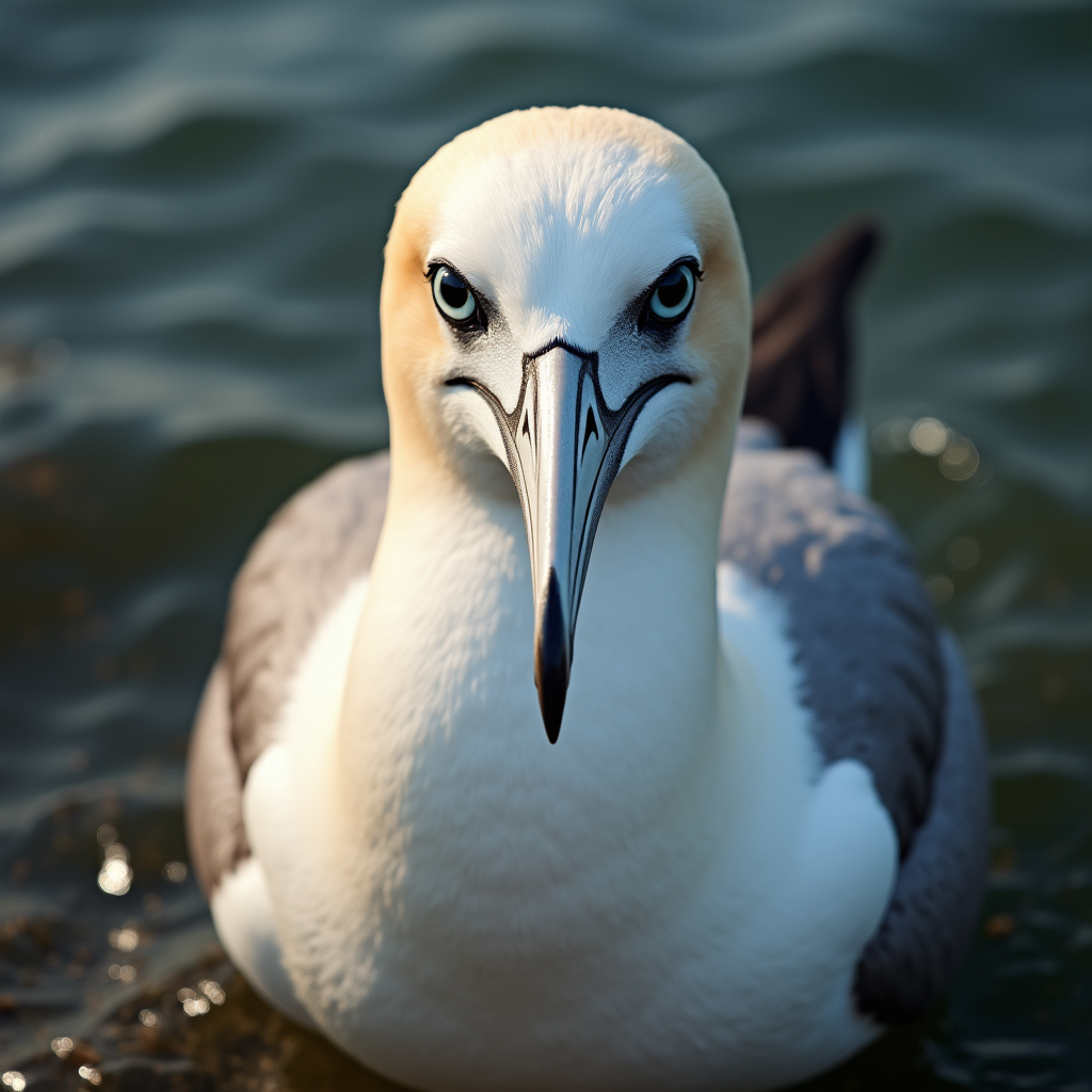 A photorealistic portrait of a Albatross in its natural habitat