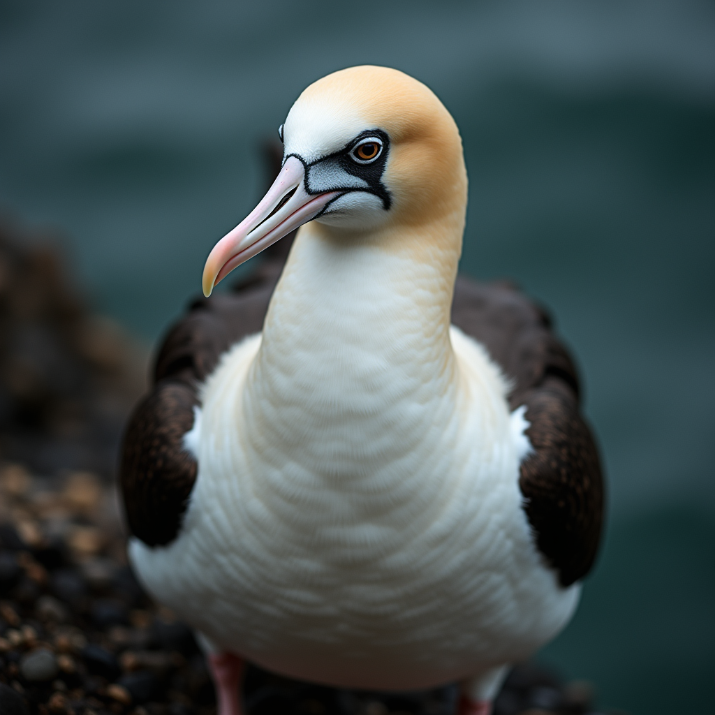 A photorealistic portrait of a Albatross in its natural habitat
