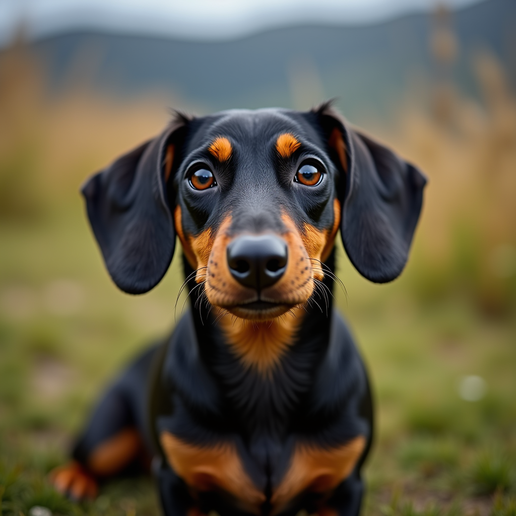 A photorealistic portrait of a Alpine Dachsbracke in its natural habitat