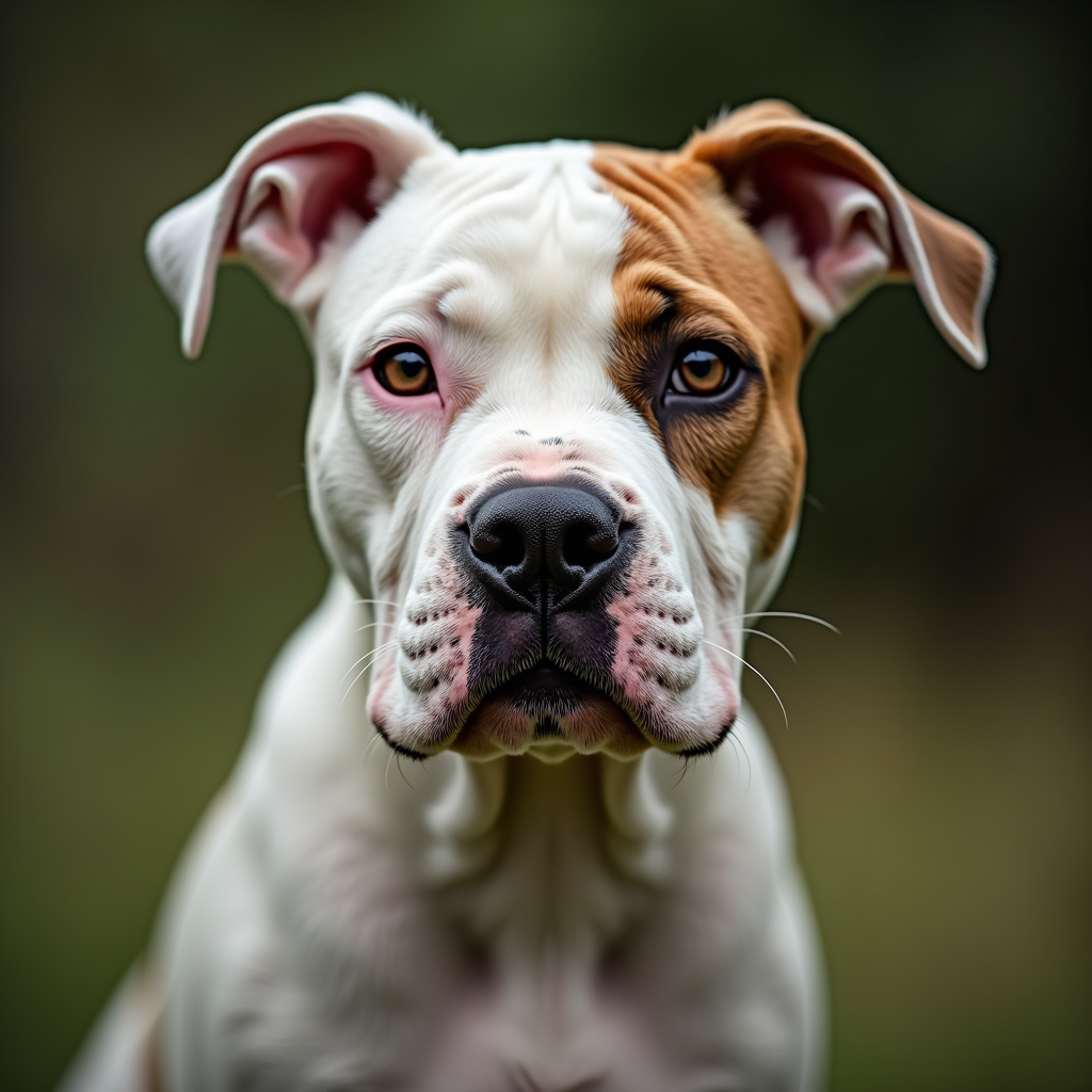A photorealistic portrait of a American Bulldog in its natural habitat
