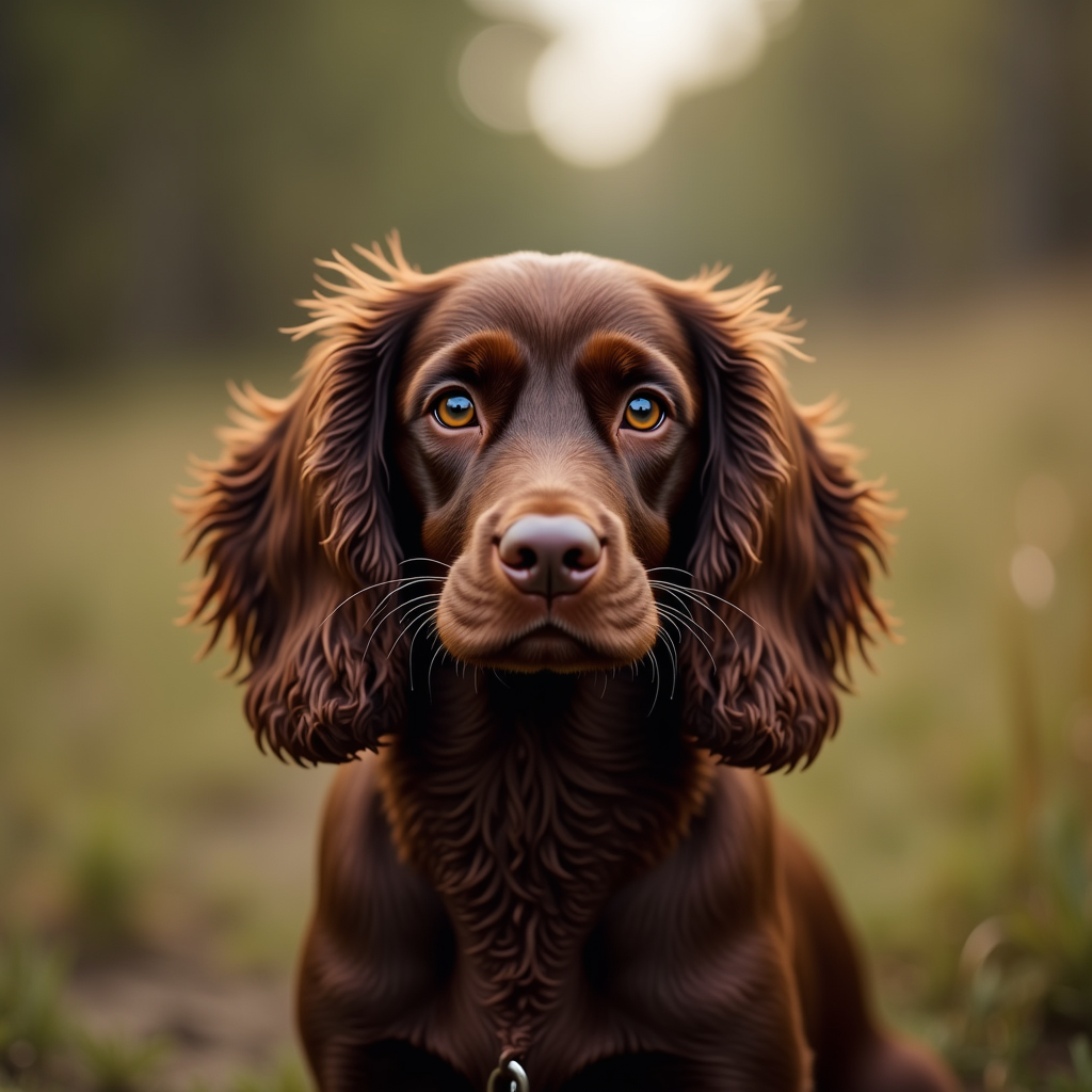 A photorealistic portrait of a American Cocker Spaniel in its natural habitat