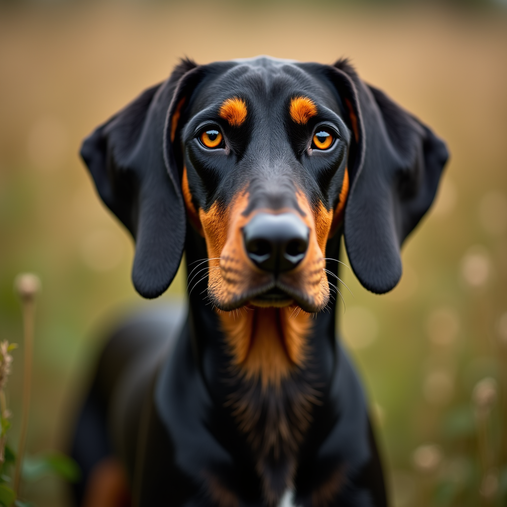 A photorealistic portrait of a American Coonhound in its natural habitat