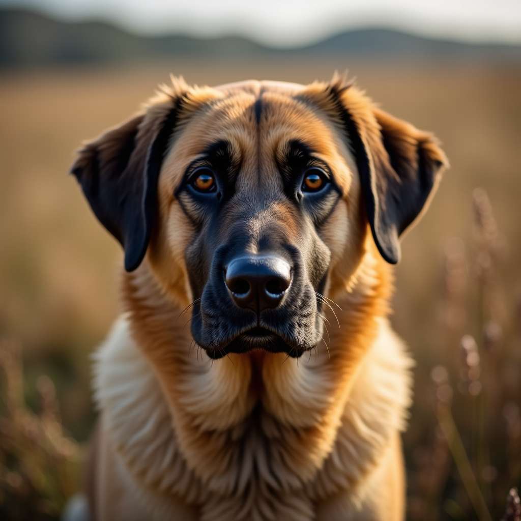 A photorealistic portrait of a Anatolian Shepherd Dog in its natural habitat