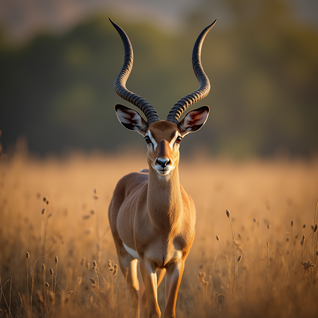 A photorealistic portrait of a Antelope in its natural habitat
