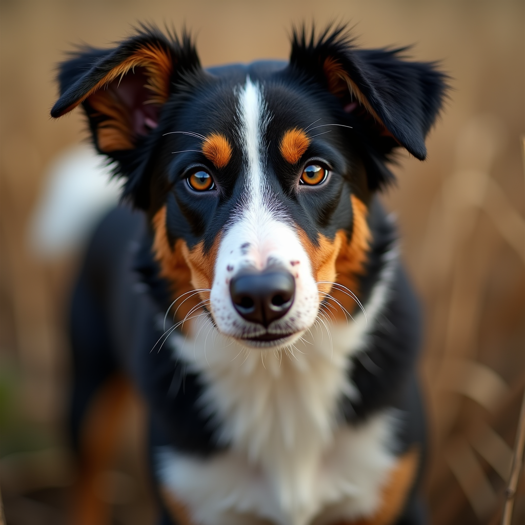 A photorealistic portrait of a Appenzeller Dog in its natural habitat