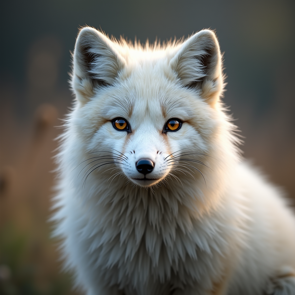 A photorealistic portrait of a Arctic Fox in its natural habitat