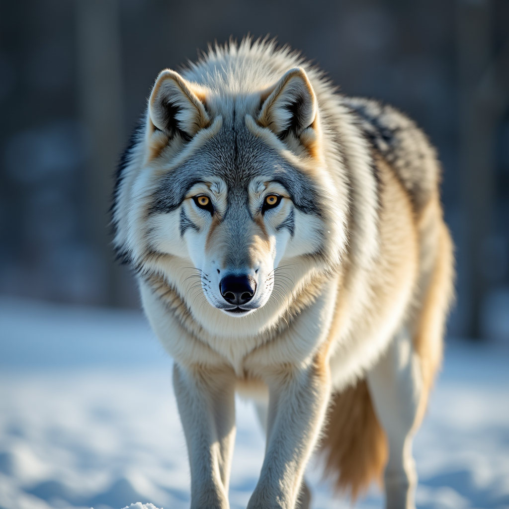 A photorealistic portrait of a Arctic Wolf in its natural habitat