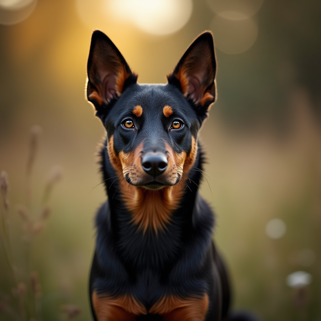 A photorealistic portrait of a Australian Kelpie Dog in its natural habitat