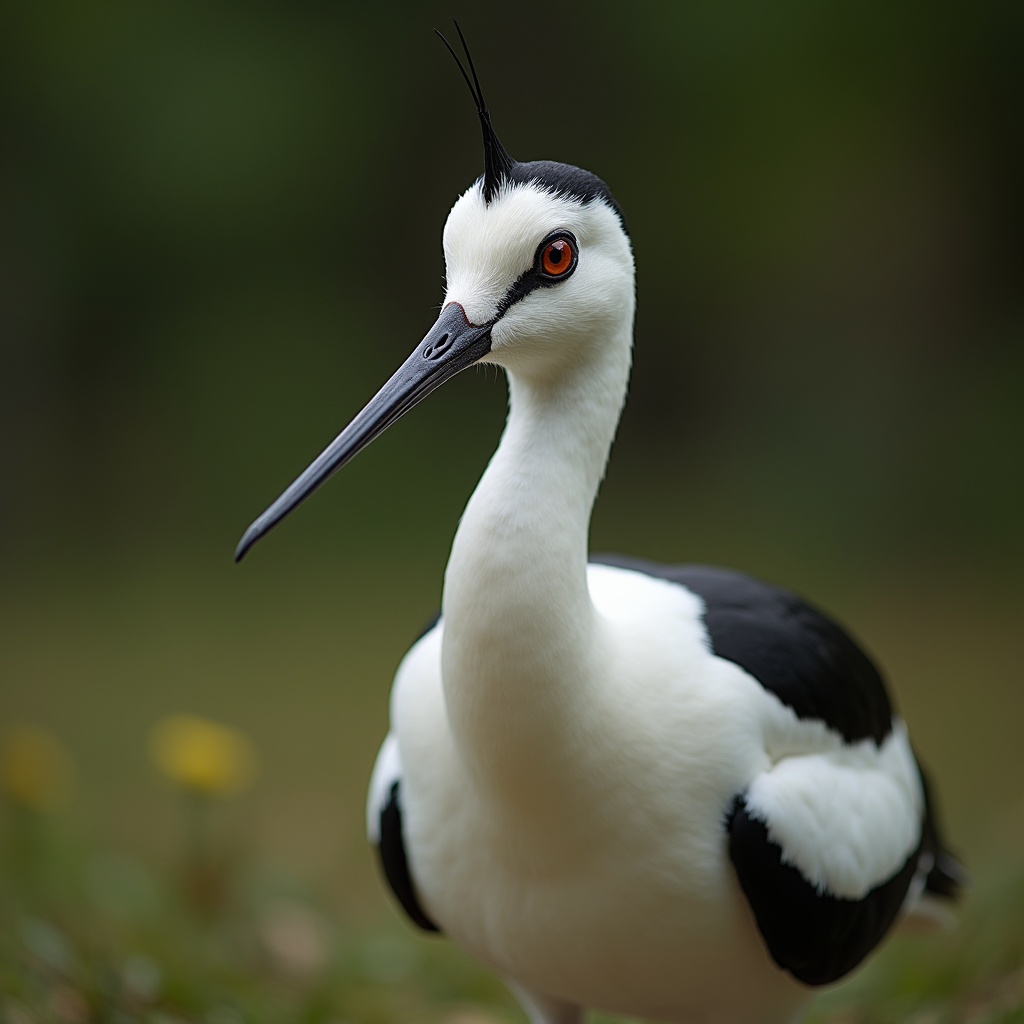 A photorealistic portrait of a Avocet in its natural habitat
