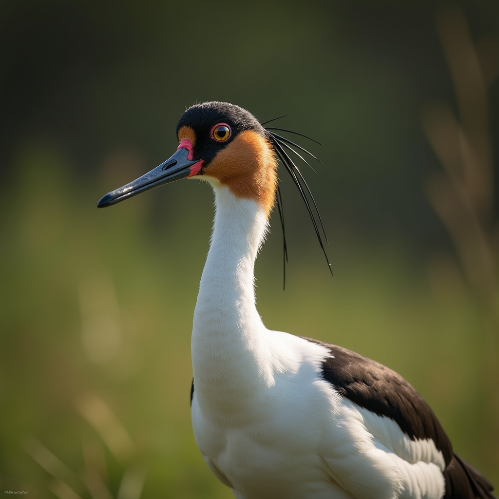 A photorealistic portrait of a Avocet in its natural habitat