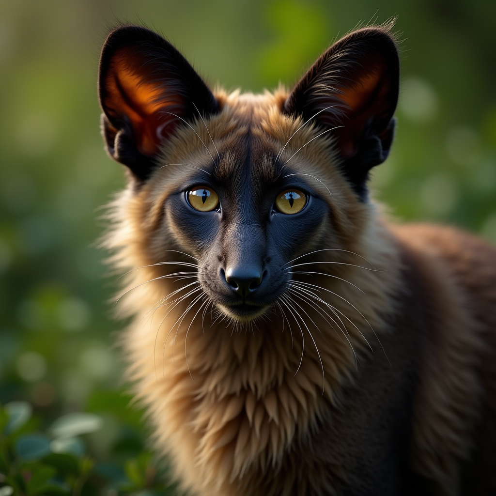 A photorealistic portrait of a Balinese in its natural habitat