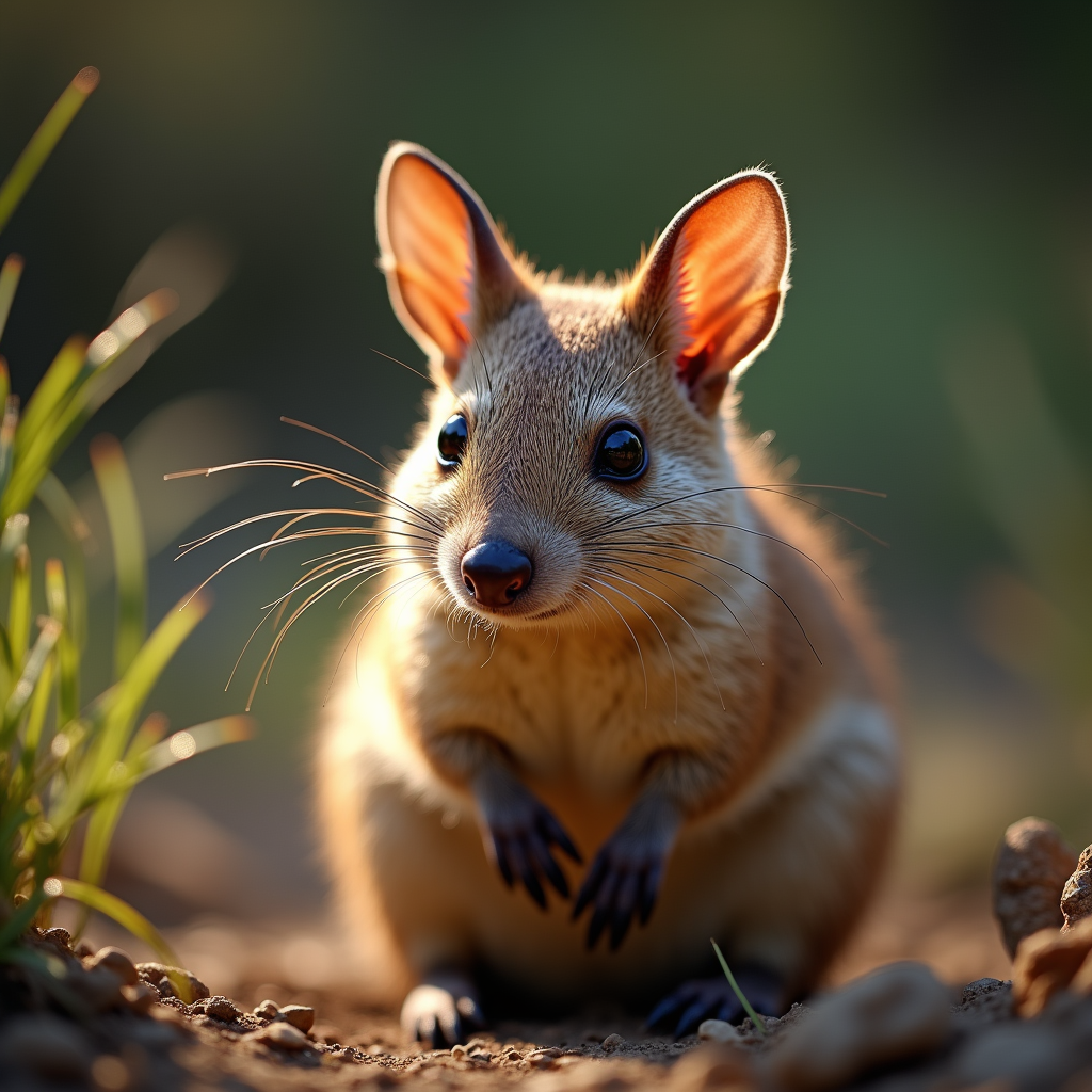 A photorealistic portrait of a Bandicoot in its natural habitat