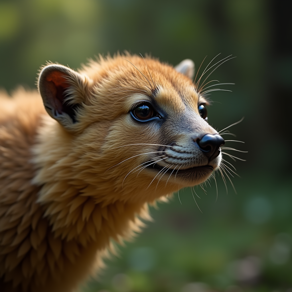 A photorealistic portrait of a Barb in its natural habitat