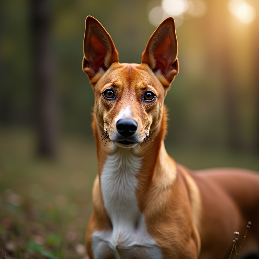 A photorealistic portrait of a Basenji Dog in its natural habitat