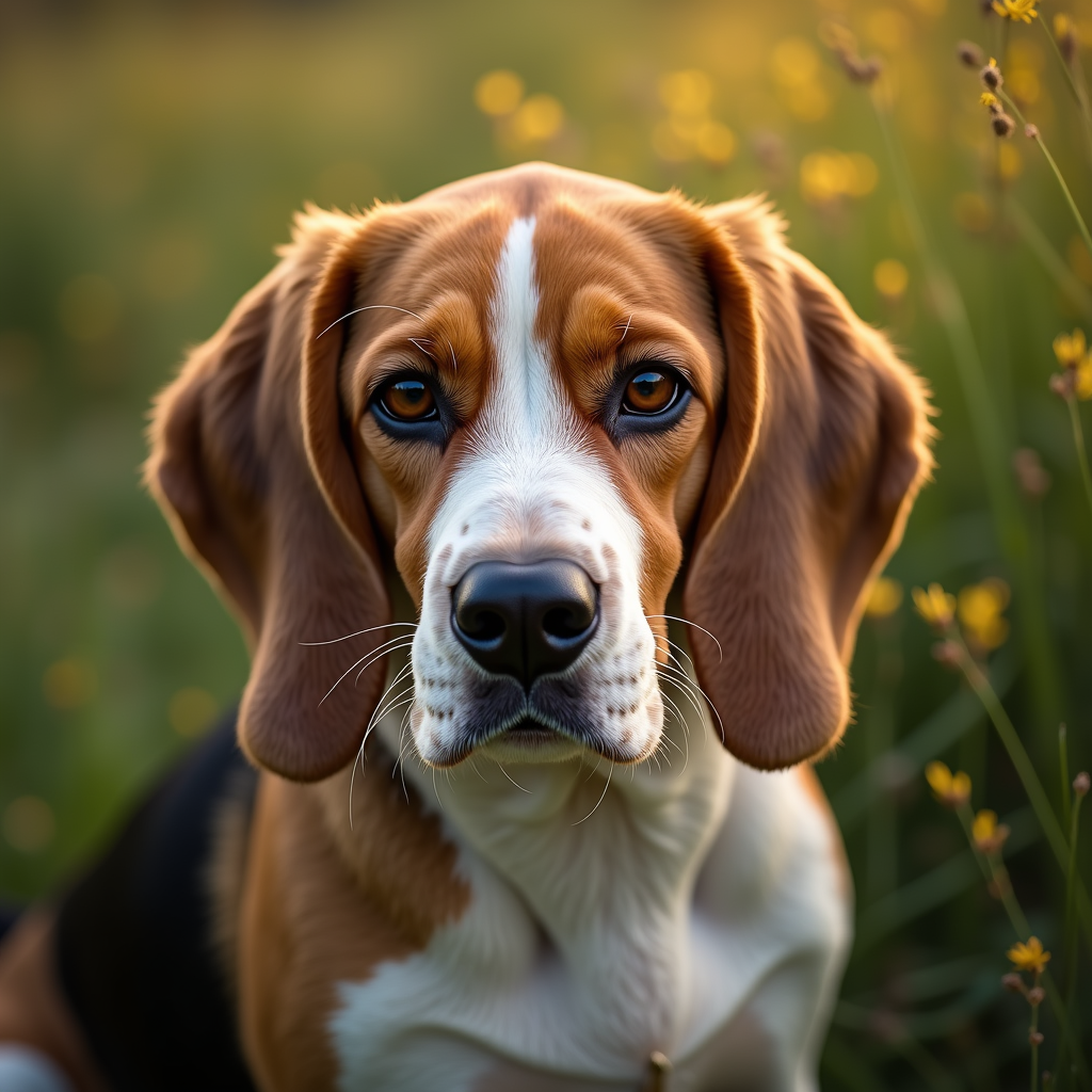 A photorealistic portrait of a Beagle in its natural habitat