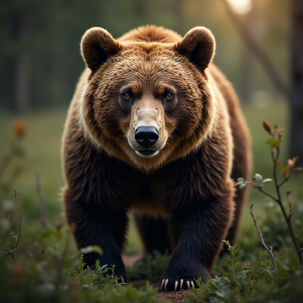 A photorealistic portrait of a Bear in its natural habitat