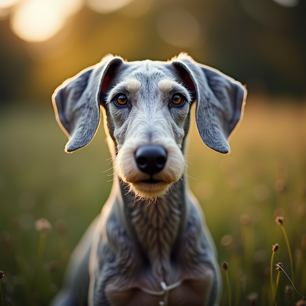 A photorealistic portrait of a Bedlington Terrier in its natural habitat