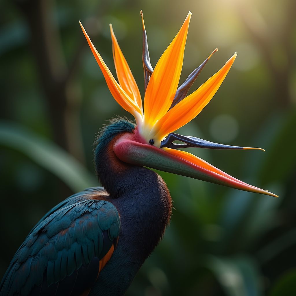 A photorealistic portrait of a Birds Of Paradise in its natural habitat