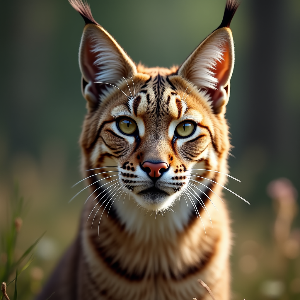 A photorealistic portrait of a Bobcat in its natural habitat