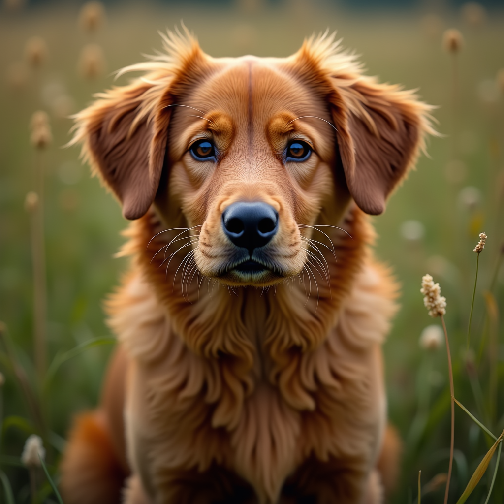 A photorealistic portrait of a Bolognese Dog in its natural habitat
