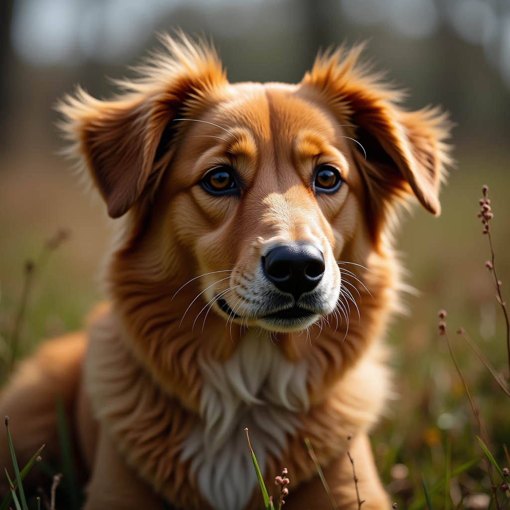 A photorealistic portrait of a Bolognese Dog in its natural habitat