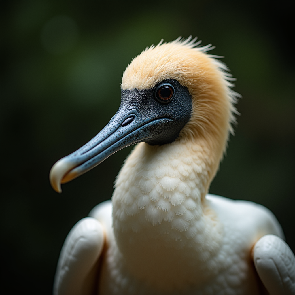 A photorealistic portrait of a Booby in its natural habitat