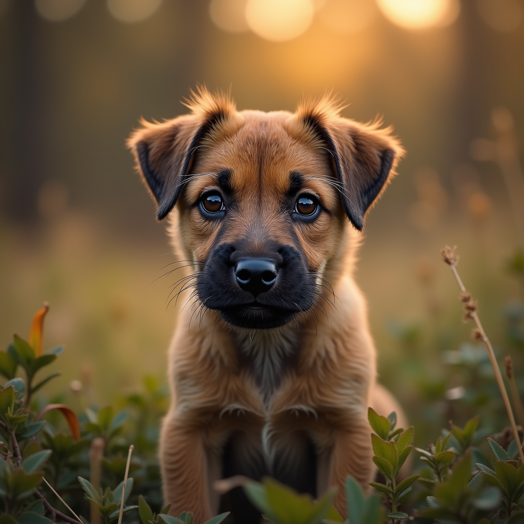 A photorealistic portrait of a Border Terrier in its natural habitat