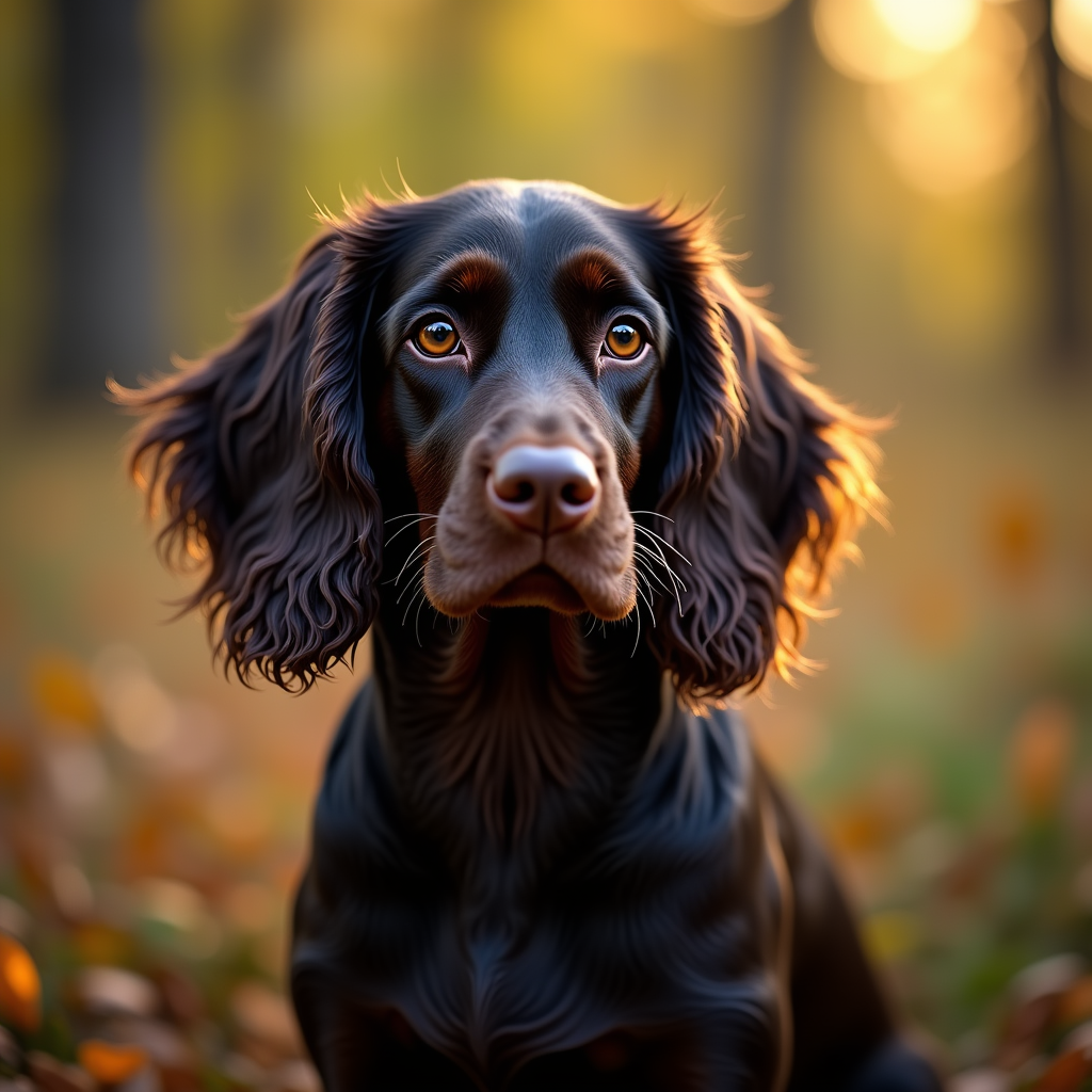 A photorealistic portrait of a Boykin Spaniel in its natural habitat