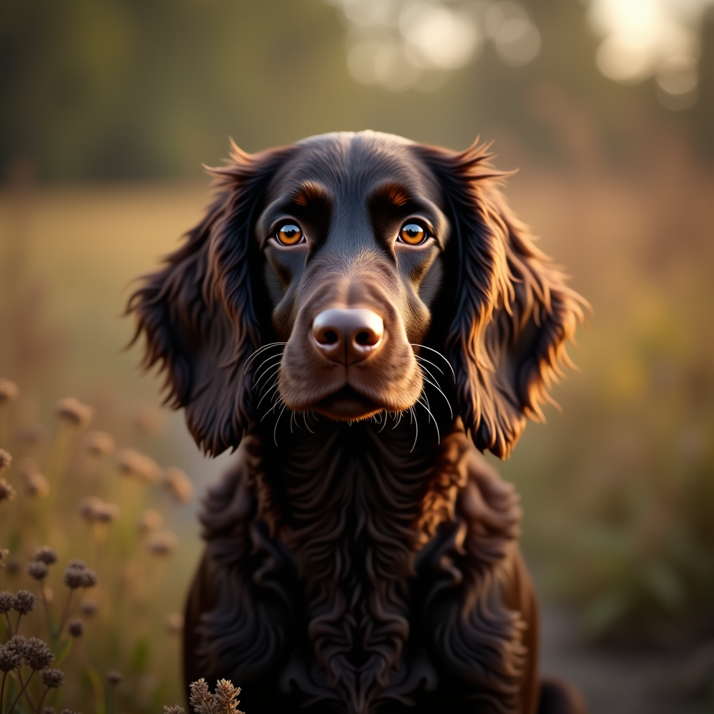 A photorealistic portrait of a Boykin Spaniel in its natural habitat