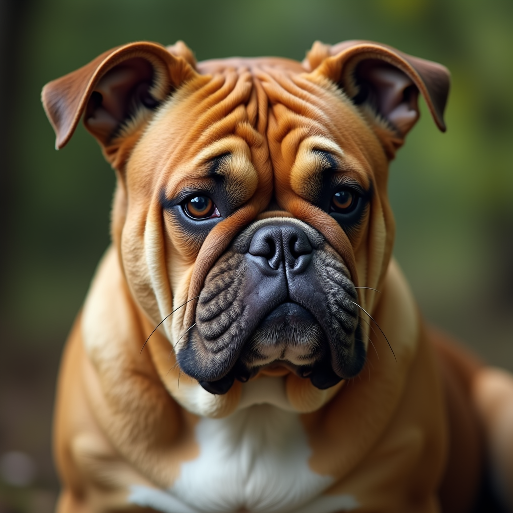 A photorealistic portrait of a Bulldog in its natural habitat