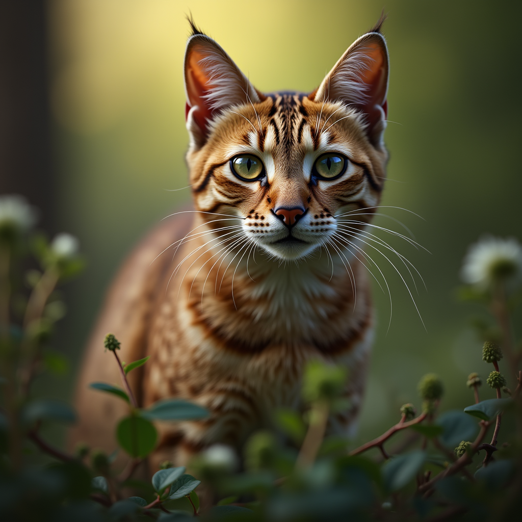 A photorealistic portrait of a Cat in its natural habitat