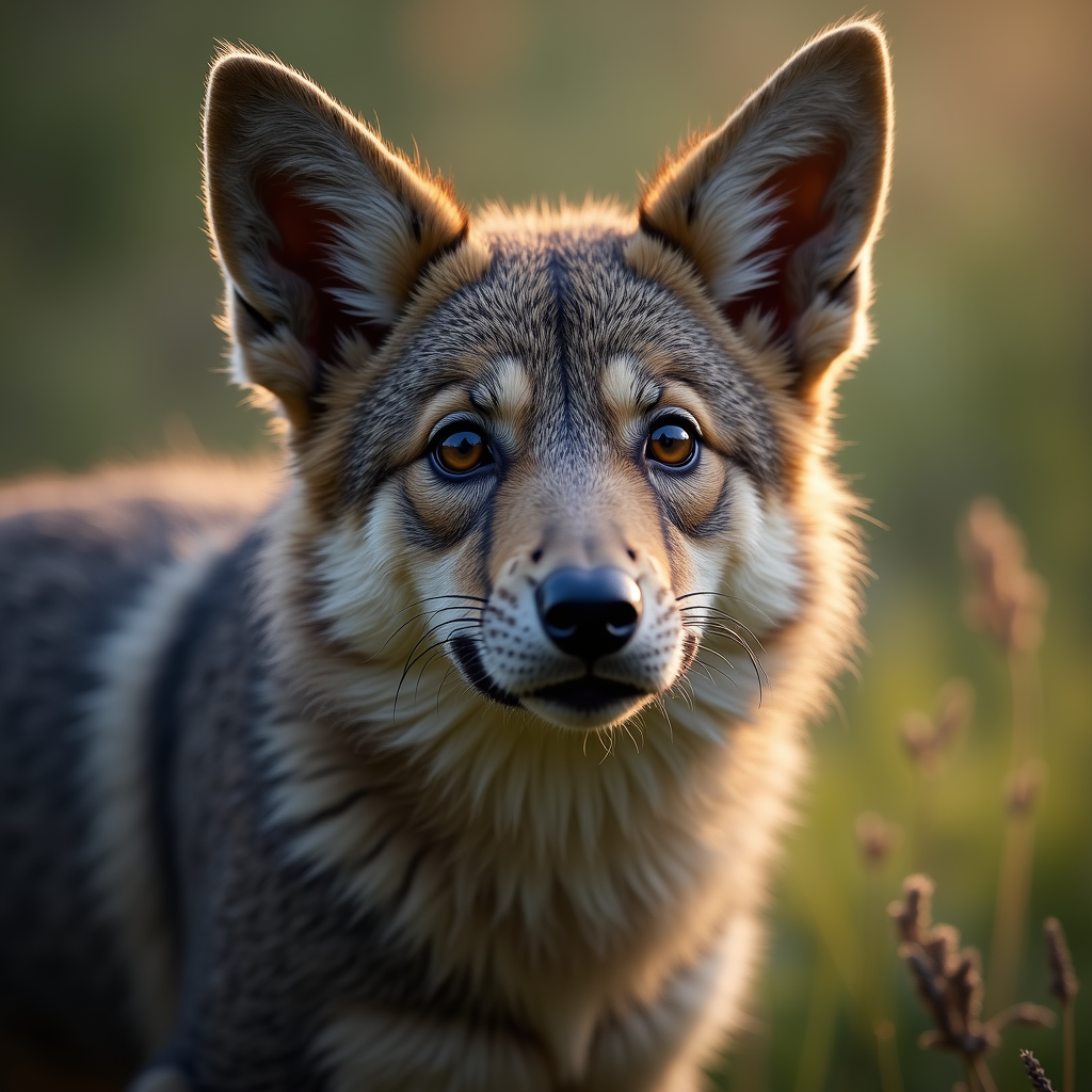 A photorealistic portrait of a Cesky Fousek in its natural habitat