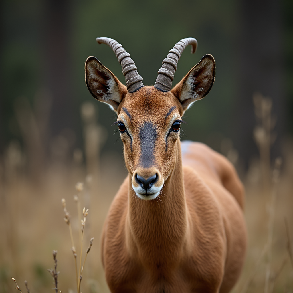A photorealistic portrait of a Chamois in its natural habitat