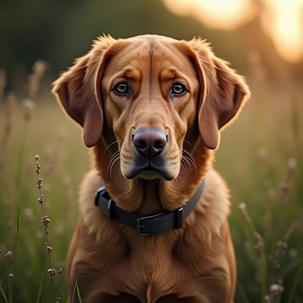 A photorealistic portrait of a Chesapeake Bay Retriever in its natural habitat