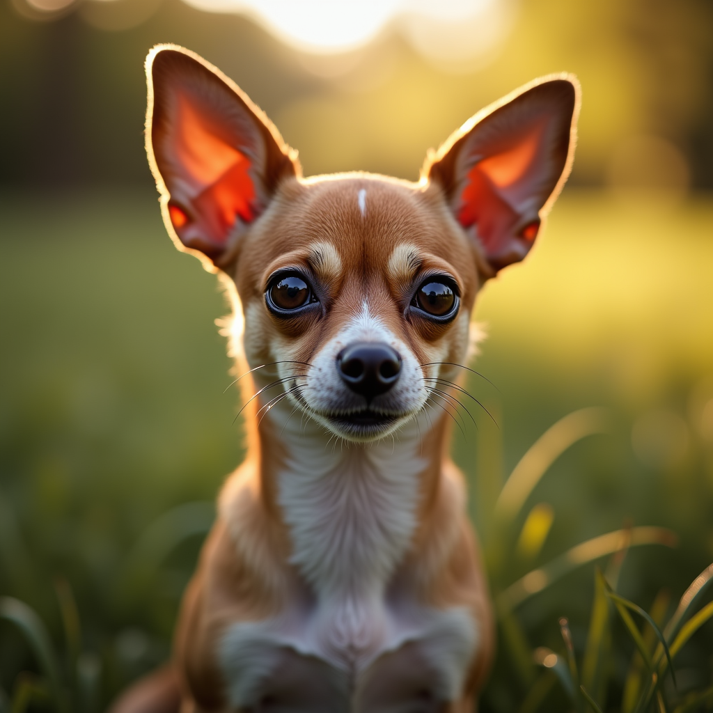 A photorealistic portrait of a Chihuahua in its natural habitat