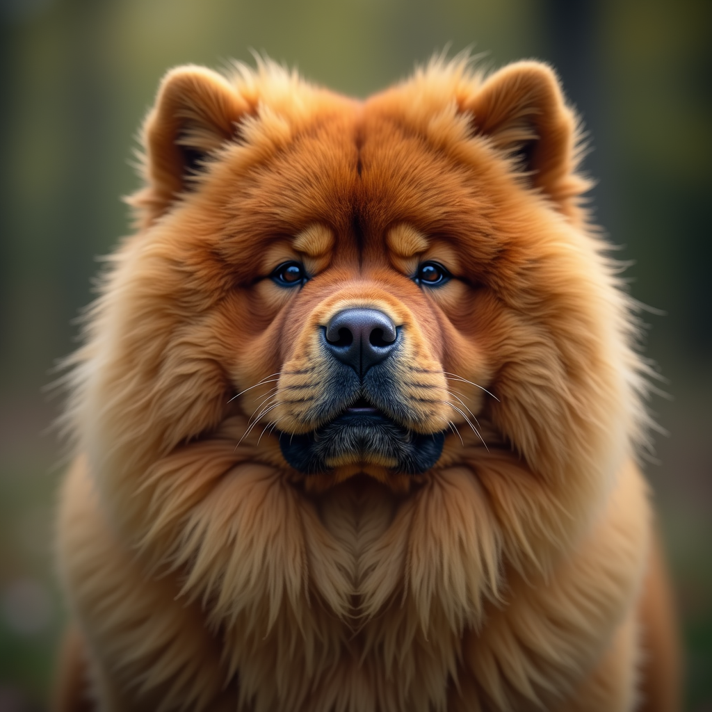 A photorealistic portrait of a Chow Chow in its natural habitat