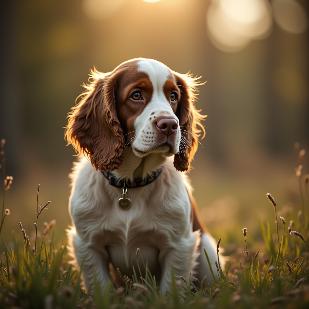 A photorealistic portrait of a Clumber Spaniel in its natural habitat