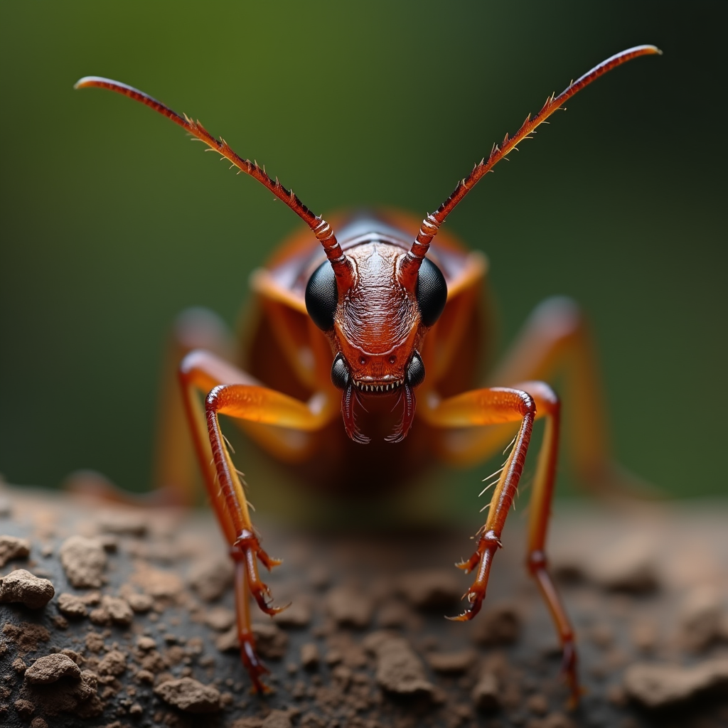 A photorealistic portrait of a Cockroach in its natural habitat