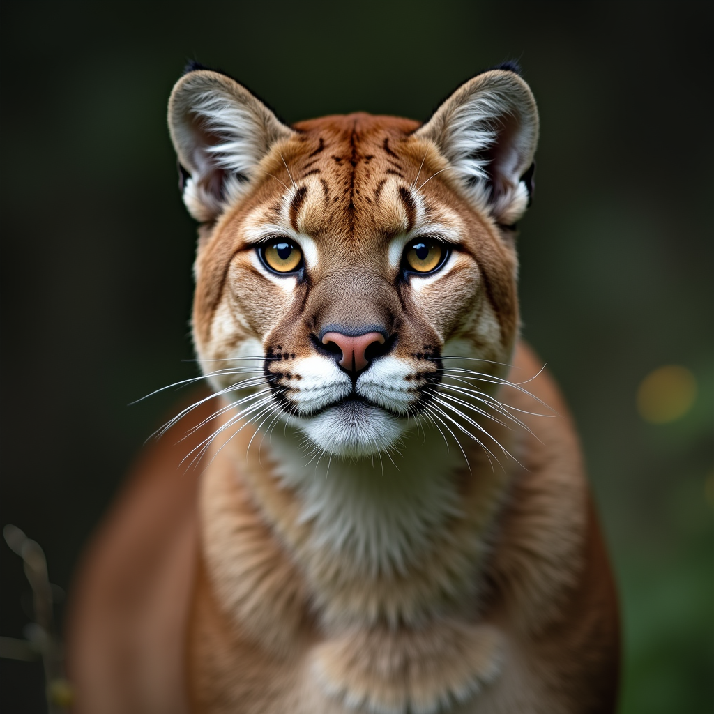 A photorealistic portrait of a Cougar in its natural habitat