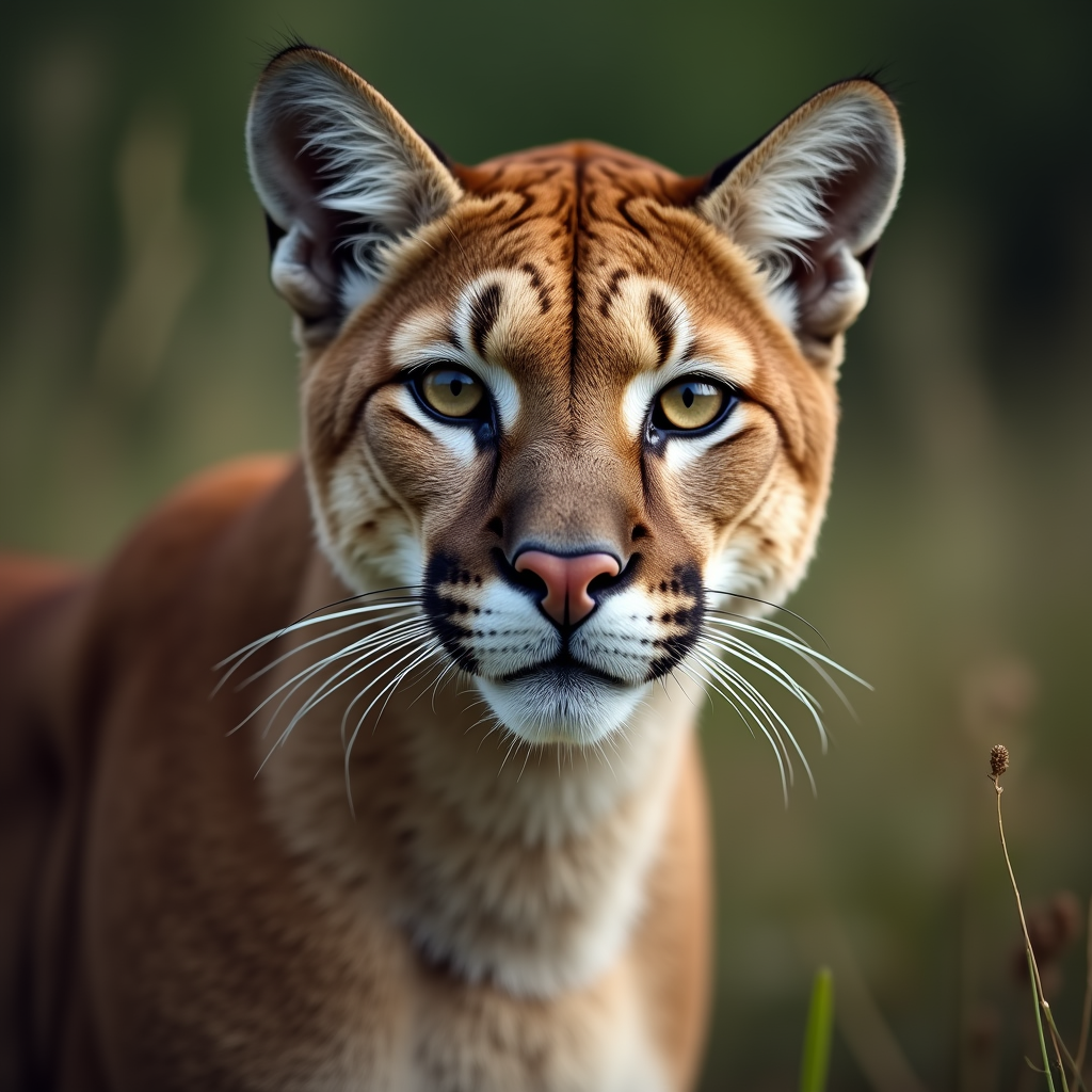 A photorealistic portrait of a Cougar in its natural habitat