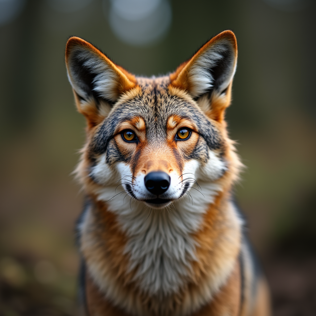 A photorealistic portrait of a Coyote in its natural habitat