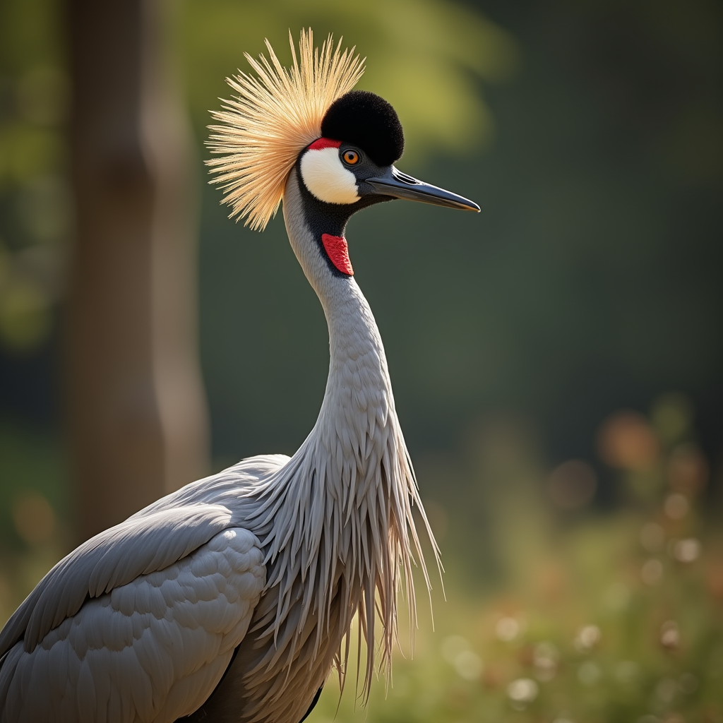 A photorealistic portrait of a Crane in its natural habitat