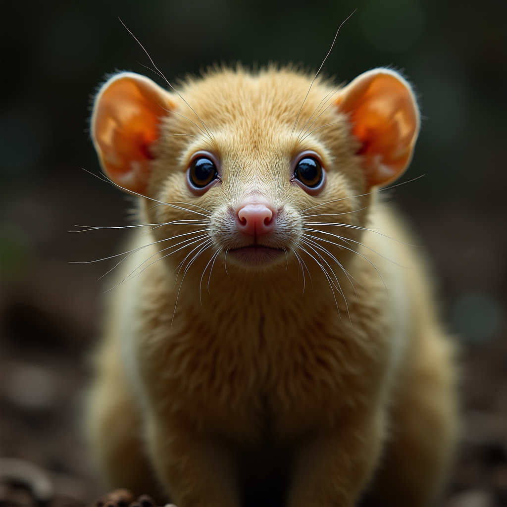 A photorealistic portrait of a Cuscus in its natural habitat