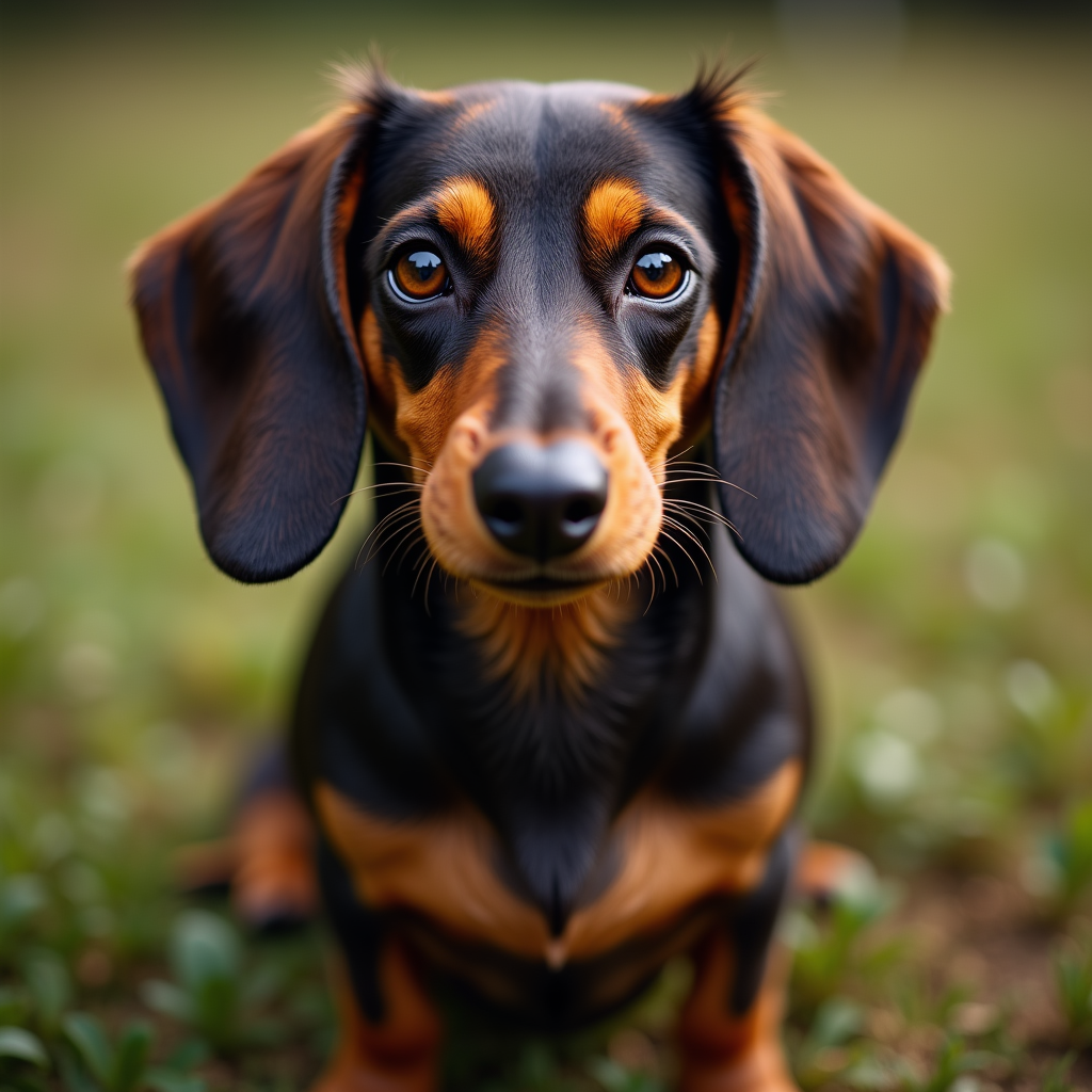 A photorealistic portrait of a Dachshund in its natural habitat